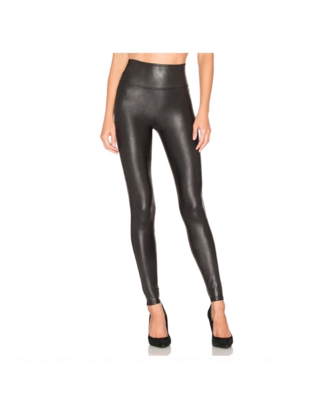 Spanx Black Faux Leather High-Waisted Tummy Control Leggings
XL EUC
